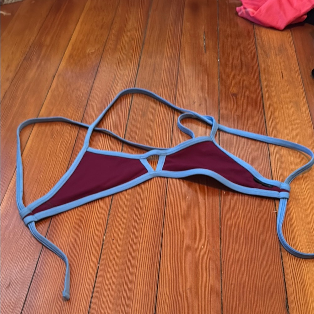 Jolyn Clothing Burgundy and Blue Bikini Top